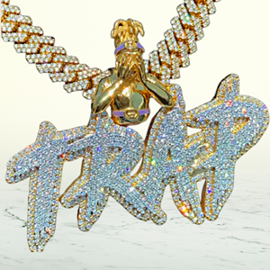 Pendentif en diamant Sterling 925 de haute qualité personnalisé glacé argent Hip Hop avec placage d'or pour cadeau - Product Image 3