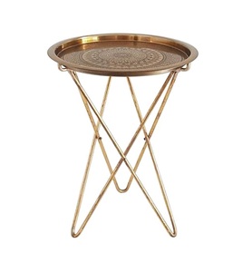 ชุดฐานไม้2ชิ้นพร้อมโต๊ะกาแฟโลหะตกแต่งด้วยมือโต๊ะกาแฟสำหรับตกแต่งร้านอาหารและคาเฟ่ - Product Image 2