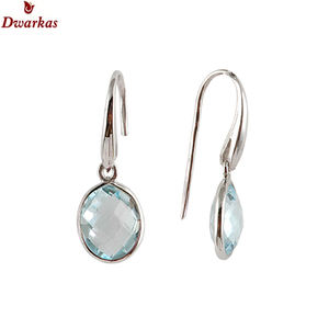 Fabricant vente en gros de boucles d'oreilles classiques en argent sterling 925 avec pierres précieuses quartz citron boucles d'oreilles pour femmes - Product Image 3