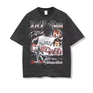 2025 rappeur Hip Hop à manches courtes coton égyptien haute qualité T-shirt lavage à l'acide surdimensionné t-shirt coton lourd t-shirt surdimensionné - Product Image 5