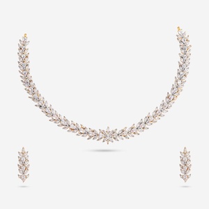 Zircon Necklace 184705 Elegant <b>Wedding</b> <b>Accessory</b> with Dazzling Zircon Stones - Product Image 1