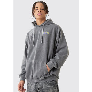 เสื้อมีฮู้ดสำหรับผู้ชายผ้าฝ้าย100% ระบายอากาศได้ดีมีฮู้ดปักลายสำหรับฤดูหนาว - Product Image 1