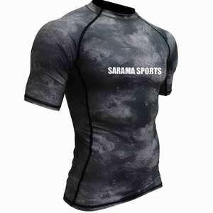 Camiseta de Compresión de Manga Corta para Artes Marciales Mixtas (MMA) y Jiu-Jitsu Brasileño (BJJ) con Diseño Personalizado Sublimado al por Mayor - Product Image 1