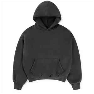 Hoodies Pullover Custom Logo Distressed Embroidered Men's <b>Drop</b> Shoulder Best Streetwear Fashion 100% Cotton Fleece - Product Image 4