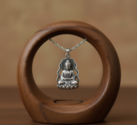Pendentif Bouddha en argent sterling 925 avec labradorite, plaqué or rhodié, chaîne minimaliste tendance, idéal pour le quotidien, cadeau