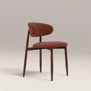RUST RED & WALNUT WALNUT & BLUSH HALSTON DINING <b>CHAIR</b> - Product Image 4
