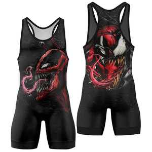 Vente chaude Personnalisé Nouveau Style Animal Design Polyester Tous Les Singlets De Lutte Sublimés - Product Image 1