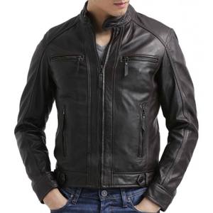 Chaqueta de Cuero Estilo Urbano para Hombre - Moderna y Resistente - Fácil de Combinar con Jeans - Chaqueta de Cuero Negra para Hombre - Product Image 1