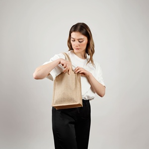 Bolsa de Yute de Color Sólido para Libros - Product Image 2