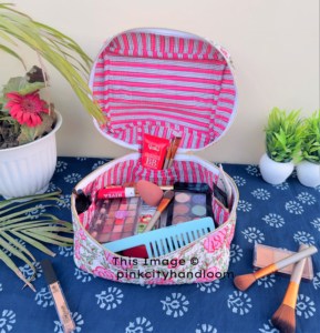 Chất lượng tốt nhất cotton Vanity Túi Ấn Độ chần trang điểm túi cho phụ nữ tay khối in mỹ phẩm Bộ dụng cụ du lịch lưu trữ túi - Product Image 4