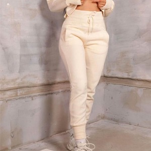 Pantalon de survêtement Patchwork respirant en coton pour femmes Joggers empilés personnalisés avec style avant plat pour les sports d'hiver en gros - Product Image 5