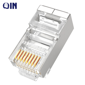 Connecteurs modulaires à passage RJ45 Cat5e, connecteurs réseau blindés pour câble solide <span class=keywords><strong>ou</strong></span> toronné à paire torsadée 24AWG - Product Image 4