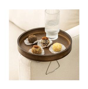 High Quality Wooden <b>Sofa</b> Armrest Tray | Portable Couch Arm Clip <b>Table</b> for Living Room, <b>Small</b> Apartments & Household Storage - Product Image 2