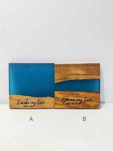 ที่รองแก้วเรซินศิลปะใช้งานได้คุณภาพระดับพรีเมียมเครื่องใช้บนโต๊ะอาหารสไตล์คลาสสิกแบบฟิวชั่นไม้หรูหราและมีรายละเอียดหิน - Product Image 3