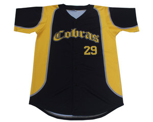 Maillot de baseball maillot d'équipe vierge maillot de softball personnalisé sublimé uniforme nom numéro Logo séchage rapide en gros col en v - Product Image 1