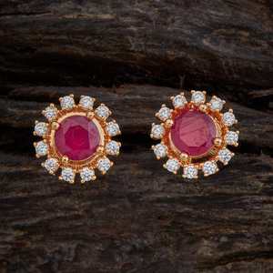 Boucles d'oreilles clous géométriques Fleur de Zircon 156055, Bijoux religieux tendance en alliage de cuivre et laiton avec pierre principale Perle Diamant pour Fête - Product Image 1