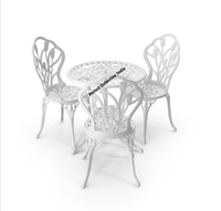 Mobilier d'extérieur antique Chaises et table Bistro Patio Jardin Ensembles Offres Spéciales en fonte Style européen 3 pièces en métal durable