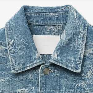 Veste en jean pour homme, style décontracté d'automne, bouton unique, mélange de coton, streetwear tendance, look délavé, mode - Product Image 3