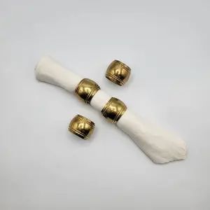 ห่วงรัดผ้าเช็ดปากสีทองแนววินเทจของตกแต่งโต๊ะทำจากโลหะสีทองสำหรับงานแต่งงานและงานปาร์ตี้ที่วางผ้าเช็ดปากในครัว - Product Image 3