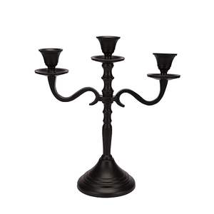 Candélabre en métal à 3 bras pour les mariages |   Bougeoir en bronze européen |   Support de bougie conique réutilisable - Product Image 4