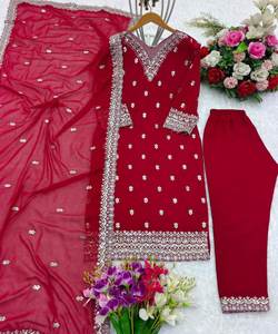 Wholesale Party Wear Gown for Eid Georgette with Embroidery - Product Image 1
