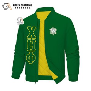 Veste en satin polyester sur mesure Chi Eta Phi Sorority, vente en gros de vestes de baseball en satin pour hommes et femmes - Product Image 1