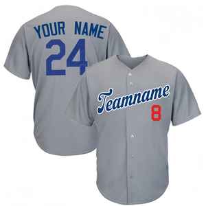 เสื้อซอฟต์บอลเบสบอลเสื้อกีฬาผ้าสแปนเด็กซ์โพลีเอสเตอร์พิมพ์ลายสีฟ้า - Product Image 1