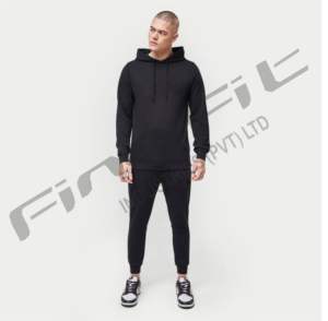 Sweat à capuche pour homme en coton mélangé de qualité supérieure Basics Heavyweight Winter Style Puff Printed Streetwear Solid Pattern Made in Portugal - Product Image 1