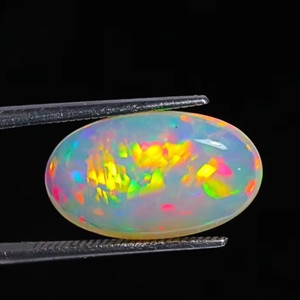 Fabuleux éthiopien opale pierre précieuse arc-en-ciel Flashy éthiopien opale Cabochon forme ovale pour la fabrication de bijoux - Product Image 1