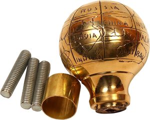 Globe Head Polished Brass Handle <b>Victorian</b> <b>Wooden</b> Walking Stick Cane Gift Unisex - Product Image 1