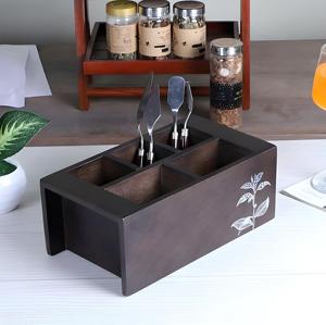 Hot Sale Best Quality Handmade Wooden Storage Organizer Dinning Utensil Holder - Product Image 2
