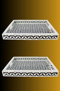 PLATEAU DE SERVICE ATTRACTIF FAIT À LA MAIN PLATEAU DE SERVICE Incrustation d'os de luxe Ramadan Petit déjeuner Nourriture Fruits Café Thé Plateau décoratif - Product Image 3