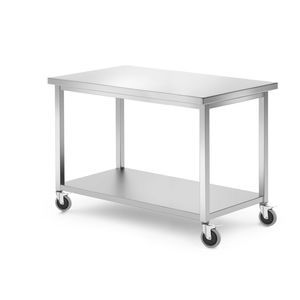 Table mobile HENDI Kitchen Line avec étagère 1200x600x850mm, solution de rangement à visser - Product Image 1