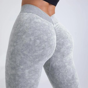 Leggings de yoga taille haute pour femme avec ceinture, dos en V, longueur intégrale, antibactériens, respirants, écologiques, séchage rapide, grandes tailles - Product Image 2