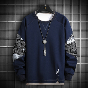 Pull à col rond brodé avec logo personnalisé à imprimé bouffant 5Xl coton 280G Pull Sweat surdimensionné pour homme - Product Image 6