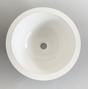 Lavabo in ceramica da incasso sopra piano diametro 427 mm H180. Eccellente finitura superficiale, levigato a macchina. Prodotto in Italia. - Product Image 1