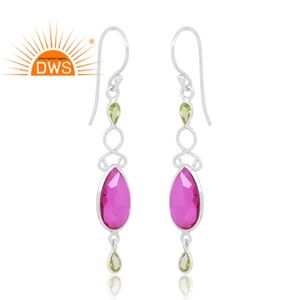 Pendientes de plata de ley 925 con peridoto y dobladillo, joyería personalizable con piedras preciosas de cuarzo turmalina - Product Image 3