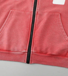 Hommes réguliers et femmes Pinky Shade Logo personnalisé casual manches longues et épaule tombante poches latérales sweat à capuche zippé pour hommes - Product Image 4