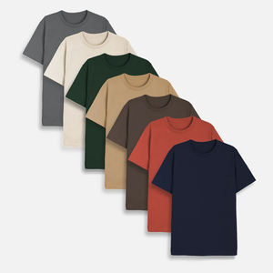 T-shirt in Jersey Organico per <span class=keywords><strong>Uomo</strong></span>, Maglietta a Maniche Corte, Top Estivo, T-shirt in Cotone di Bambù, Magliette Oversize, Abbigliamento Maschile - Product Image 1