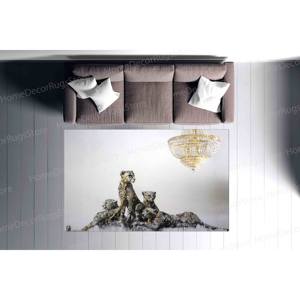 Alfombra con Estampado de Arte Urbano: Diseños de Leopardo y Guepardo de Banksy, con Pelo Suave - Product Image 1