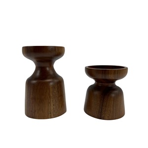 Portavelas de madera elegante diseño minimalista decoración rústica para el hogar soporte de luz de té acento decorativo de Mesa de la India - Product Image 1