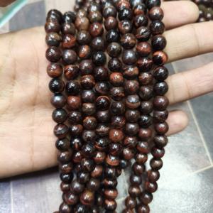 Collar de Plata de Ley con Ojo de Tigre Rojo Natural de 8 mm, Cristal Curativo, Estilo Boho, Regalo de Boda - Product Image 2