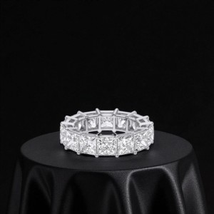 10.00 Carat F-G/VS Lab Grown Princess Cut Diamond Eternity <b>Band</b> <b>Ring</b> Solid 10K 14K 18K Gold Handmade in Lab Grown Diamond <b>Rings</b> - Product Image 3