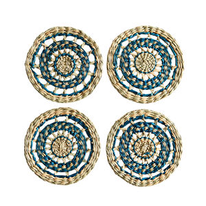 Juego de 4 posavasos de algas marinas naturales, productos ecológicos hechos en Vietnam, decoración de mesa al por mayor - Product Image 2