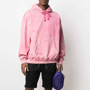2024 Top vendeur vêtements décontractés pour hommes sweats à capuche délavés à l'acide conception personnalisée grande taille sweats de couleur unie - Product Image 3