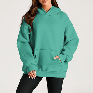 Sweat-shirt à capuche en coton Streetwear simple et ample pour femmes pull-over de grande taille pour femmes sweats à capuche imprimés personnalisés tricotés - Product Image 4