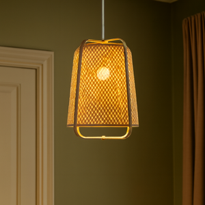 ECONA Lampe suspendue en bambou léger et durable faite à la main avec un design moderne et élégant - Product Image 1