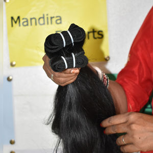 100% brut pas cher en gros paquets vierges non transformés raides extensions de cheveux humains temple vietnamien - Product Image 3