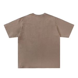 Camiseta de verano Unisex OEM 100% algodón personalizado tendencia abstracta estampado manga corta cuello redondo de gran tamaño de alta calidad de punto sólido - Product Image 2