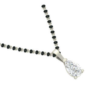Compre un Mangalsutra de Plata Pura con Diamantes Chapados en Oro y Perlas, Collar Étnico Religioso con Cuentas, Regalo de Boda para Esposa - Product Image 3